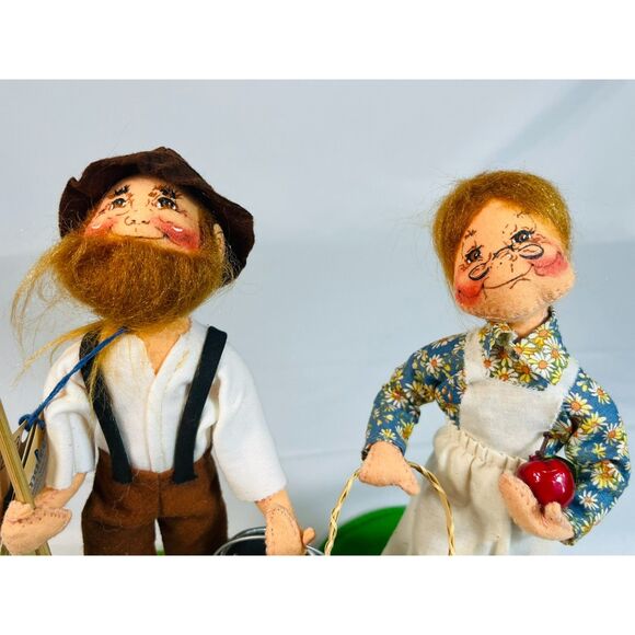 NWT Annalee Mr. and Mrs. Farmer 10" Felt Figures 2883 2884 Thanksgiving Farm - Picture 2 of 8